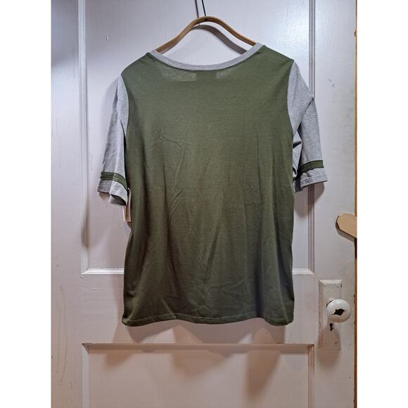 Bobbie Brooks XL Junior Football Shirt. Green and Pink V-Neck 01 NWT - Picture 2 of 9